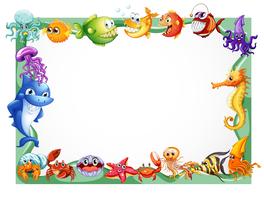 Frame design with sea animals vector