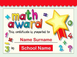 Certificate template for math award vector