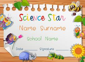 Certificate template for science star vector