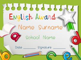 English award with english alphabets on it vector