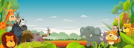 Wildlife African Animals Background vector