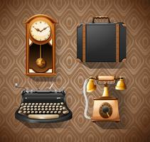 Household objects in vintage styles vector