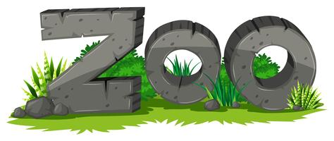 Zoo sign made of rock vector