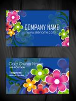 colorful floral business card template vector