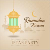 Ramadan Kareem Greeting Card and Background Islamic with Arabic Pattern vector