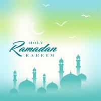 Ramadan Kareem Greeting Card and Background Islamic with Arabic Pattern vector