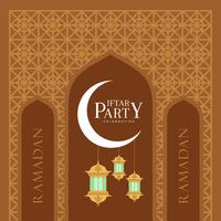 Ramadan Kareem Greeting Card and Background Islamic with Arabic Pattern vector