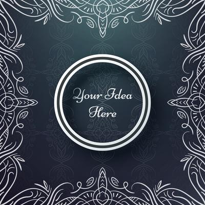 Mandala, mehendi - ethnic frame template.