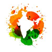 vector map of india with colorful ink splashes