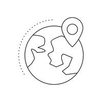 Location on Earth Line Black Icon vector