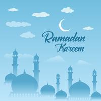 Ramadan Kareem Greeting Card and Background Islamic with Arabic Pattern vector