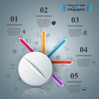 Tablet pill, pharmacology infographic.  vector