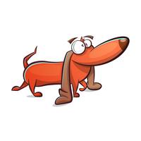 Funny, cute dog cartoon. vector