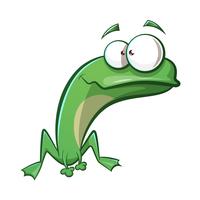 Cute, funny frog cartoon vector
