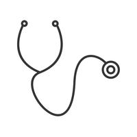 stethoscope Line Black Icon vector