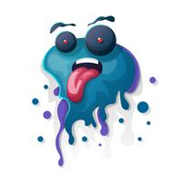 Cartoon ink, eye, tongue, tooth. vector