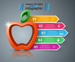 Paper business infographic. Apple icon. vector