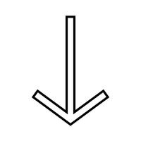 Icono de línea descendente negro vector