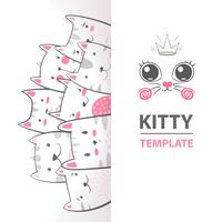 Cute, cool, pretty, funny, crazy, beautiful cat, kitty vector