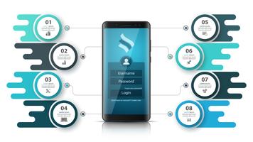 Smartfone business infographic. Business graphic. vector