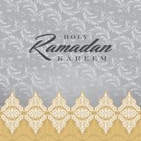 Ramadan Kareem Greeting Card and Background Islamic with Arabic Pattern vector