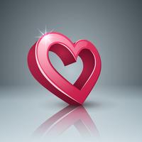 Realistic 3d icon. Heart and love.