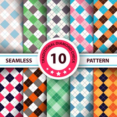 Seamless argyle plaid blue pattern. Diamond check - idea for your print.