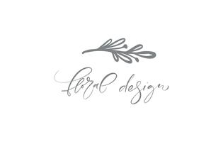 Floral Design text. Vector trendy scandinavian hand drawn beauty.