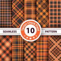 Classic halloween tartan, Merry Christmas check plaid seamless patterns. vector