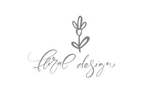Floral Design text. Vector trendy scandinavian hand drawn beauty.