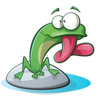 Cute, funny frog cartoon vector