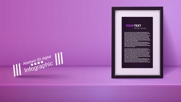 Template empty purple studio, photostudio, room. vector