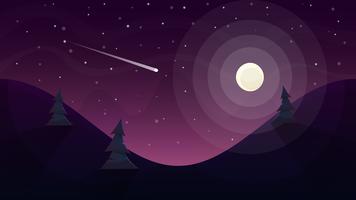 moon landscape. Star and mountain. vector