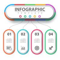 Infografía de negocios. Plantilla de origami de papel. vector