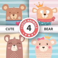 Cute winter illustration. Bear characters. vector