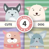 Cute, funny, pretty dog characters. vector