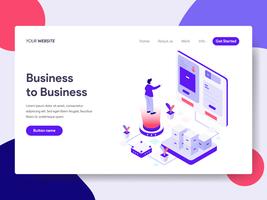 Landing page template of Business to Business Illustration Concept. Isometric flat design concept of web page design for website and mobile website.Vector illustration vector