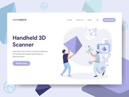 Landing page template of Handheld 3D Scanner Illustration Concept. Isometric flat design concept of web page design for website and mobile website.Vector illustration vector