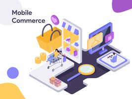 Mobile Commerce Isometric Illustration. Modern flat design style for website and mobile website.Vector illustration vector