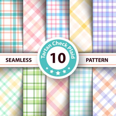 Classic tartan, Picnic tablecloth, Gingham, Buffalo, Lamberjack, Merry Christmas check plaid seamless patterns.