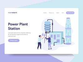 Landing page template of Power Plant Station Illustration Concept. Isometric flat design concept of web page design for website and mobile website.Vector illustration vector