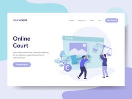 Landing page template of Online Court Illustration Concept. Isometric flat design concept of web page design for website and mobile website.Vector illustration vector