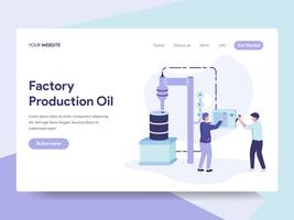 Landing page template of Factory Production Oil Illustration Concept. Isometric flat design concept of web page design for website and mobile website.Vector illustration