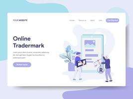 Landing page template of Online Copyright and Trademark Illustration Concept. Isometric flat design concept of web page design for website and mobile website.Vector illustration vector