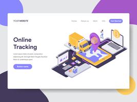 Landing page template of Online Delivery Tracking Illustration Concept. Isometric flat design concept of web page design for website and mobile website.Vector illustration