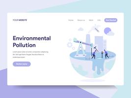 Landing page template of Environmental Pollution Illustration Concept. Isometric flat design concept of web page design for website and mobile website.Vector illustration vector