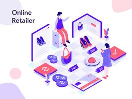 Online Retailer Isometric Illustration. Modern flat design style for website and mobile website.Vector illustration