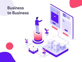 Business to Business Isometric Illustration. Modern flat design style for website and mobile website.Vector illustration