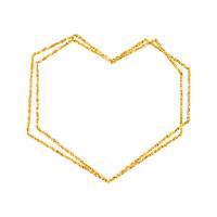 Geometric gold heart frame for wedding or birthday invitation background. vector