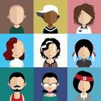 Set of colorful avatars of characters vector